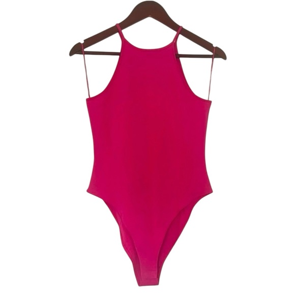 NWT🌺Zara•Halter Neck Hot Pink Bodysuit - Picture 3 of 8